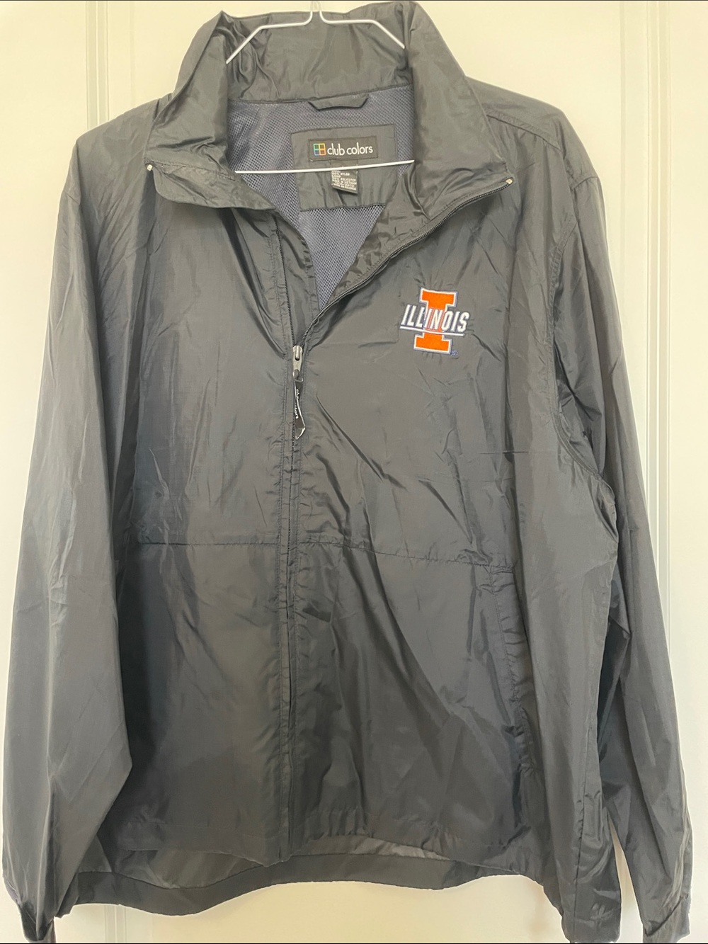 Illinois Logo Navy Blue Windbreaker Jacket -